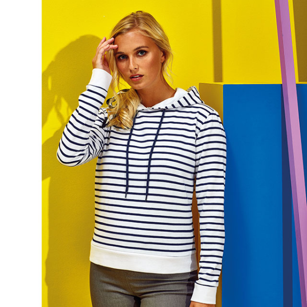 (image for) Ladies Fit Striped Hoodie (AQ076)