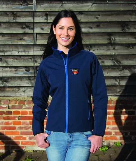 IW Beer & Buses Ladies Fitted Softshell Jacket - Click Image to Close