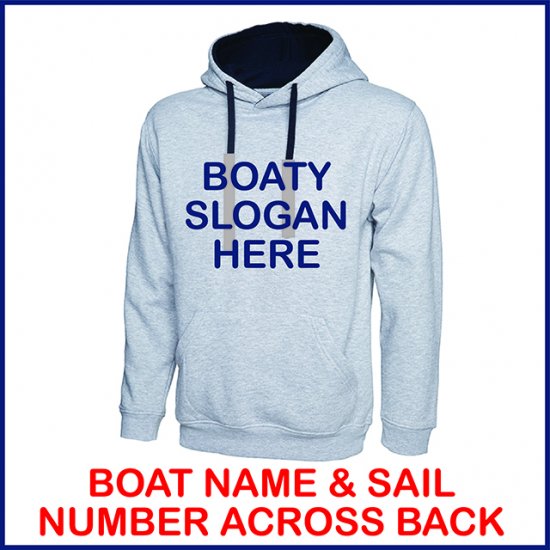 Boaty Slogan Contrast Hoody - UC507 - Click Image to Close