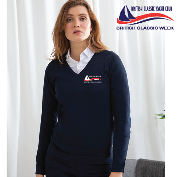 (image for) OW Ladies 12 Gauge V-neck Jumper (HB721)