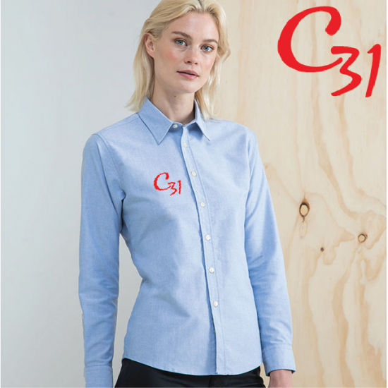 Ladies Delux Oxford Shirt, Long Sleeve (HB511) - Click Image to Close