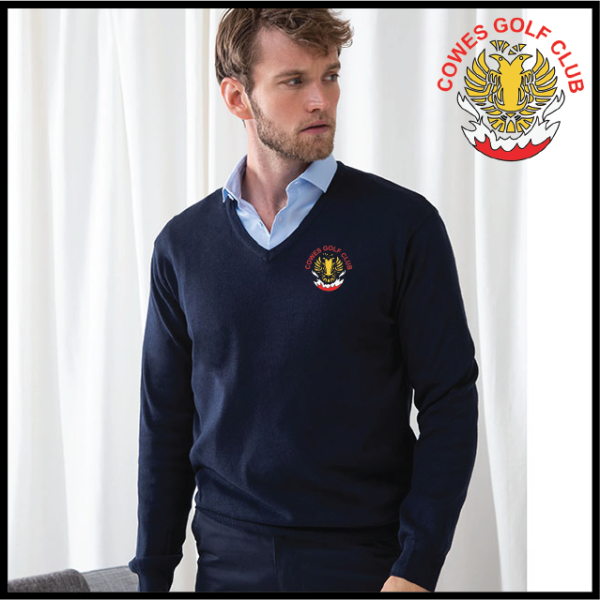 (image for) CowesGC Mens 12 Gauge V-neck Jumper (HB720)