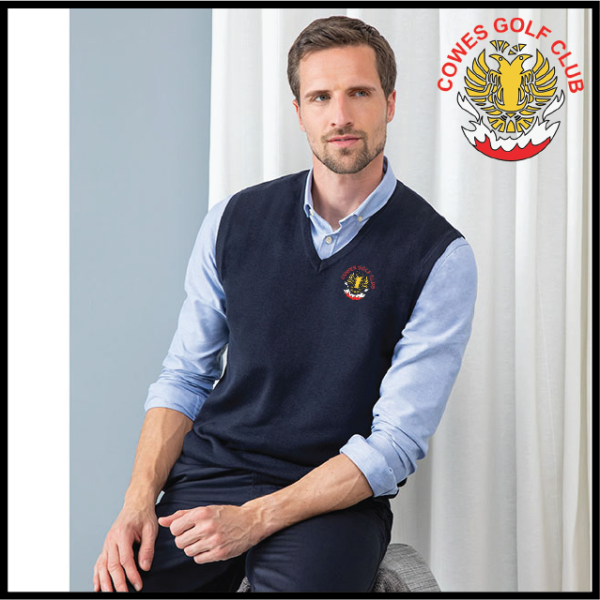 (image for) CowesGC Mens 12 Gauge Sleeveless Jumper (HB720)