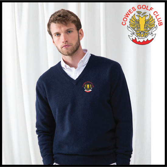 CowesGC Mens Lambswool V-neck Jumper (HB730) - Click Image to Close