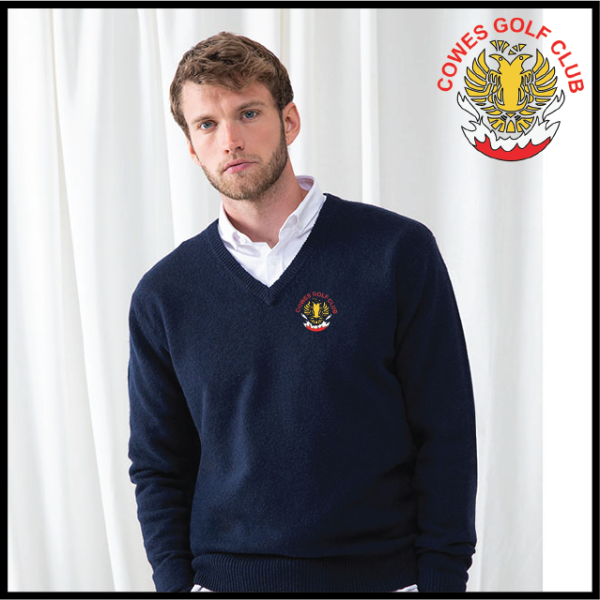 (image for) CowesGC Mens Lambswool V-neck Jumper (HB730)