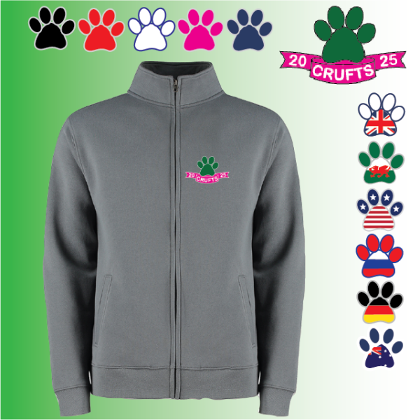 (image for) DOGS Unisex Full Zip Collared Sweat Shirt (UC512)