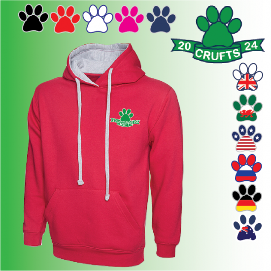 Crufts Unisex Contrast Hoody (UC507) - Click Image to Close