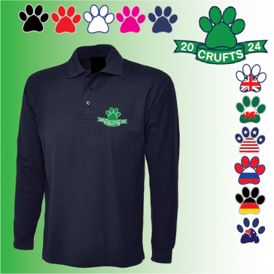 Crufts Unisex Long Sleeve Polo (UC113) - Click Image to Close