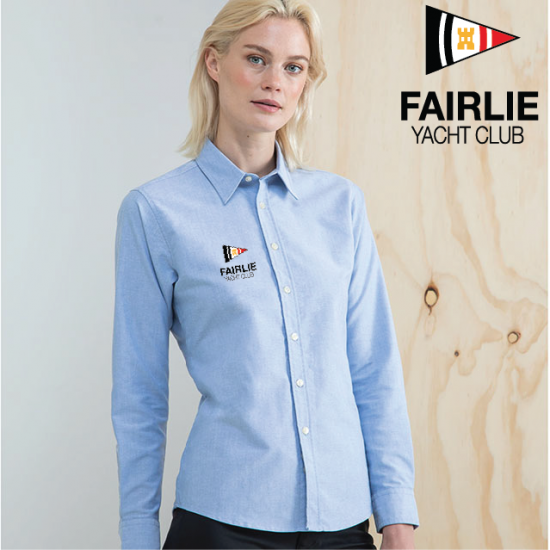YC Ladies Delux Oxford Shirt, Long Sleeve (HB511) - Click Image to Close