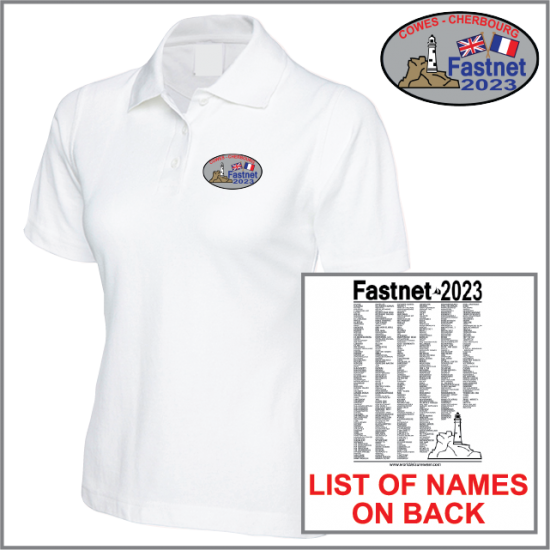 Fastnet Ladies Polo Shirt with List of Boat Names (UC106) - Click Image to Close