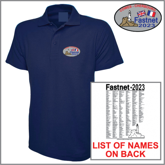 Fastnet Mens Polo Shirt with List of Boat Names (UC101) - Click Image to Close