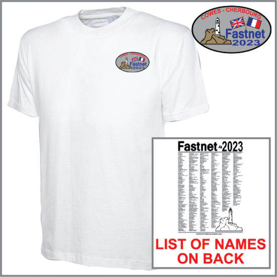 Fastnet Unisex T-Shirt with List of Boat Names (UC301) - Click Image to Close