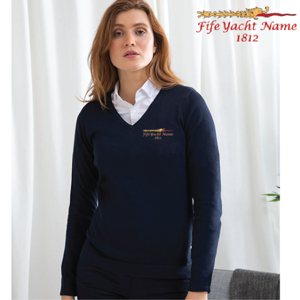 (image for) Ladies 12 Gauge V-neck Jumper (HB721)