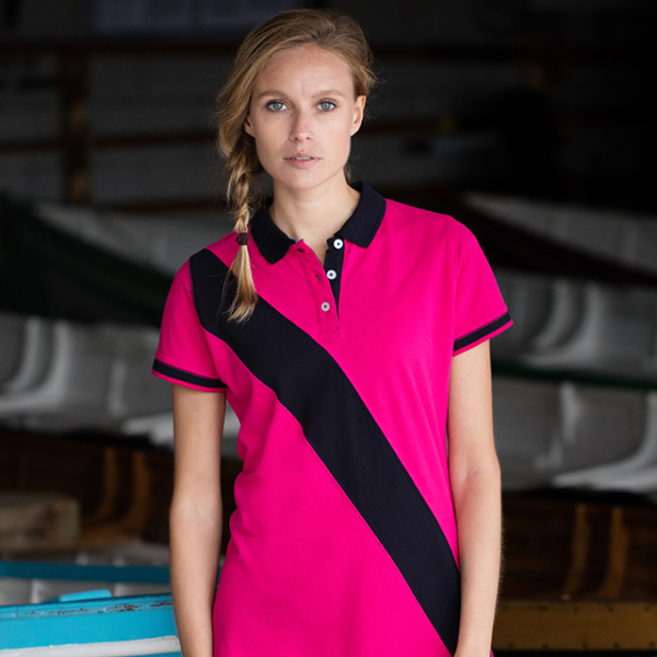 (image for) Ladies Diagonal Stripe Polo (FR213)