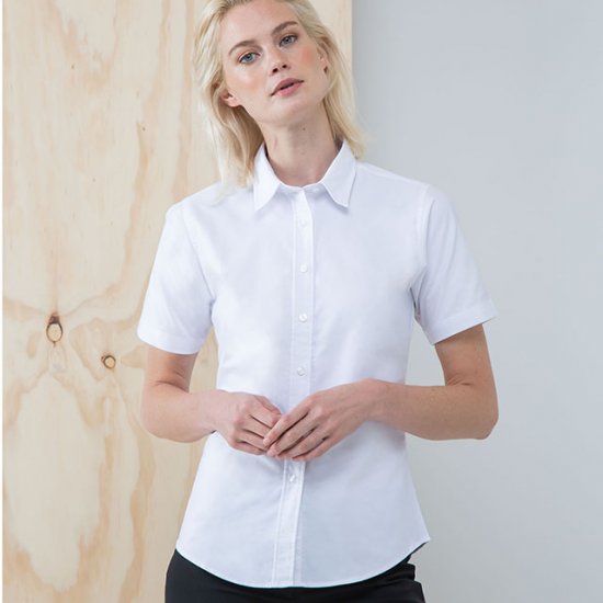 Delux Oxford Shirt, Ladies Short Sleeve (HB516) - Click Image to Close