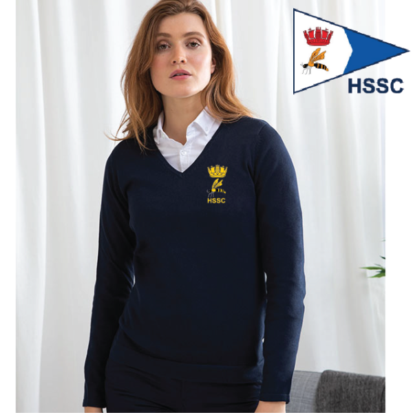 (image for) Ladies 12 Gauge V-neck Jumper (HB721)