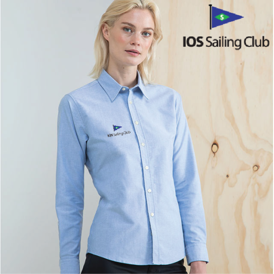 Delux Oxford Shirt, Ladies Long Sleeve (HB511) - Click Image to Close