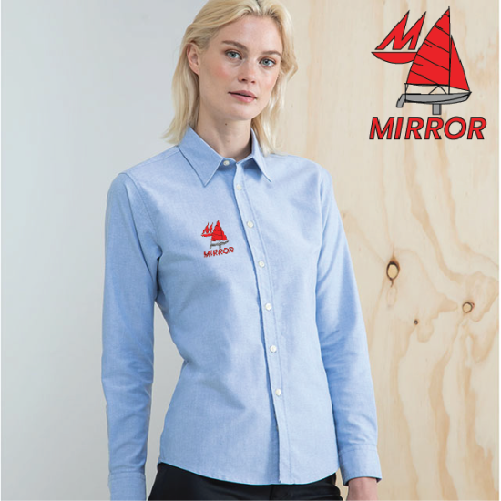 Delux Oxford Shirt, Ladies Long Sleeve (HB511) - Click Image to Close