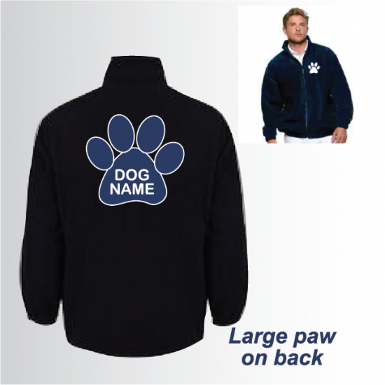 DOGS Unisex Full Zip Fleece with Back Paw (UC604) - Click Image to Close