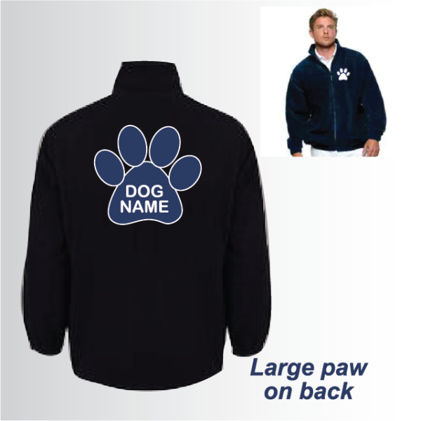 (image for) DOGS Unisex Full Zip Fleece with Back Paw (UC604)