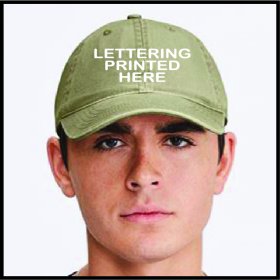 Cotton Chino Caps with Printed Lettering (H4618)