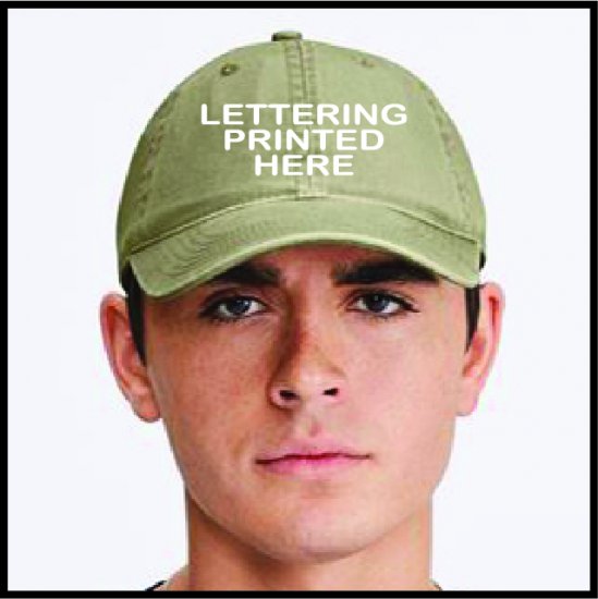 Cotton Chino Caps with Printed Lettering (H4618) - Click Image to Close