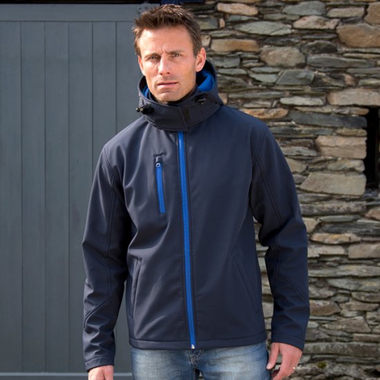 Mens Hooded Softshell Jacket 3ply (R230M) - Click Image to Close