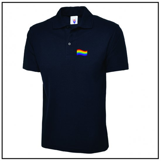 Pride Rainbow Mens Polo Shirt - Click Image to Close