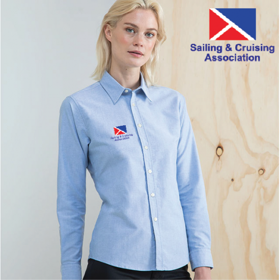 Delux Oxford Shirt, Ladies Long Sleeve (HB511) - Click Image to Close