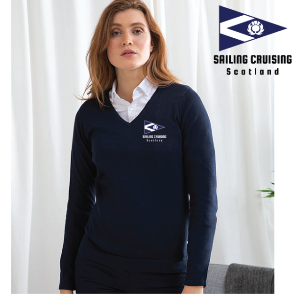 (image for) Ladies 12 Gauge V-neck Jumper (HB721)