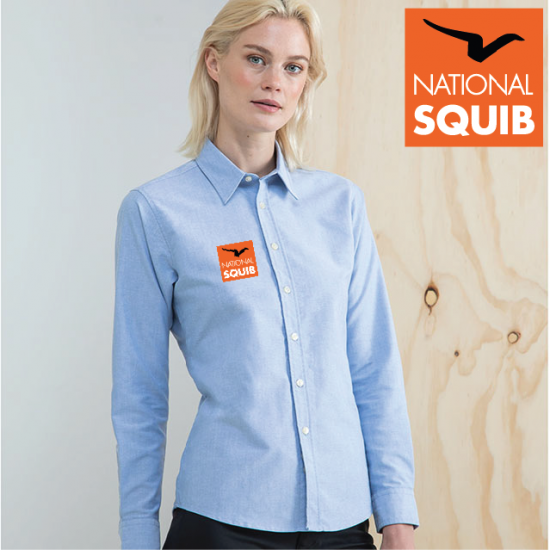 Ladies Delux Oxford Shirt, Long Sleeve (HB511) - Click Image to Close