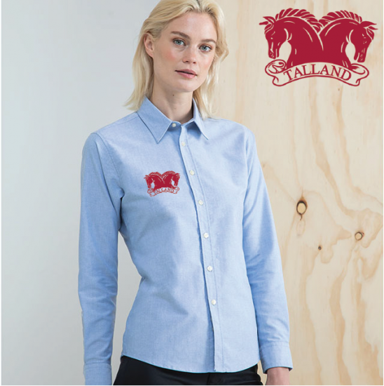 EQ Delux Oxford Shirt, Ladies Long Sleeve (HB511) - Click Image to Close