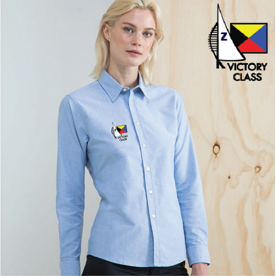 Ladies Delux Oxford Shirt, Long Sleeve (HB511) - Click Image to Close