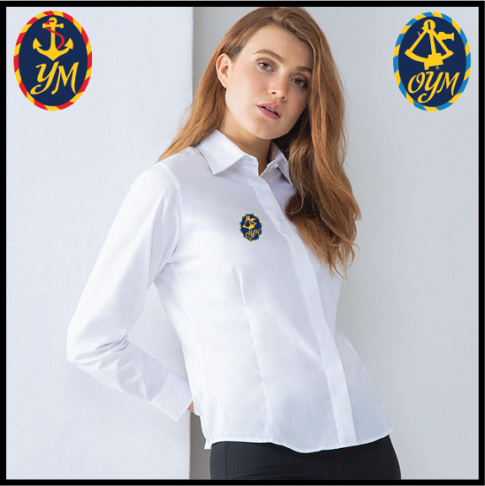 YM Lightweight Oxford Shirt, Ladies Long Sleeve (HB551) - Click Image to Close