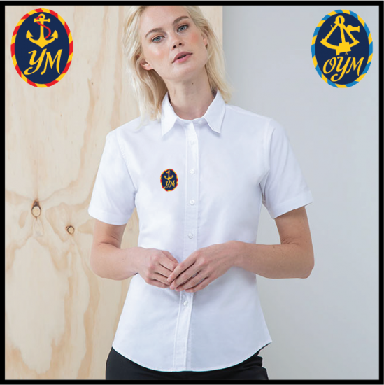 YM Delux Oxford Shirt, Ladies Short Sleeve (HB516) - Click Image to Close