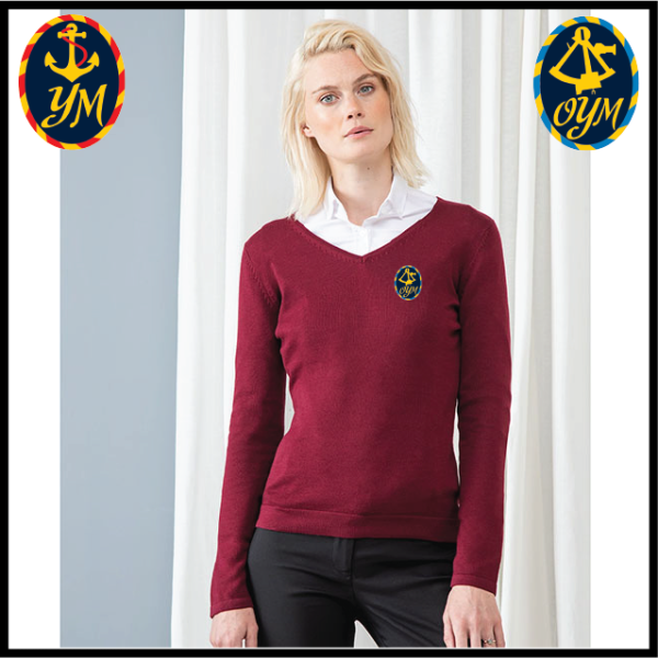 (image for) YM Ladies 12 Gauge V-neck Jumper (HB721)