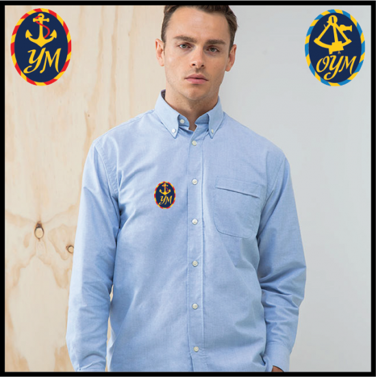 YM Delux Oxford Shirt, Mens Long Sleeve (HB510) - Click Image to Close